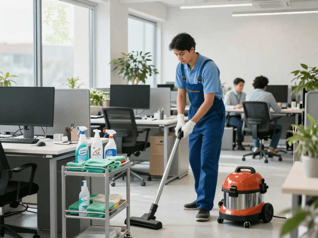 Unterhaltsreinigung Hannover: Professionelle Büroreinigung mit umweltfreundlichen Reinigungsmitteln für ein sauberes Arbeitsumfeld.