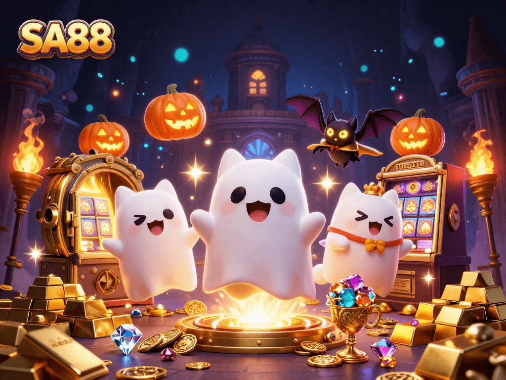 Experience exhilarating thrills at SA88 with playful characters in a vibrant casino atmosphere.