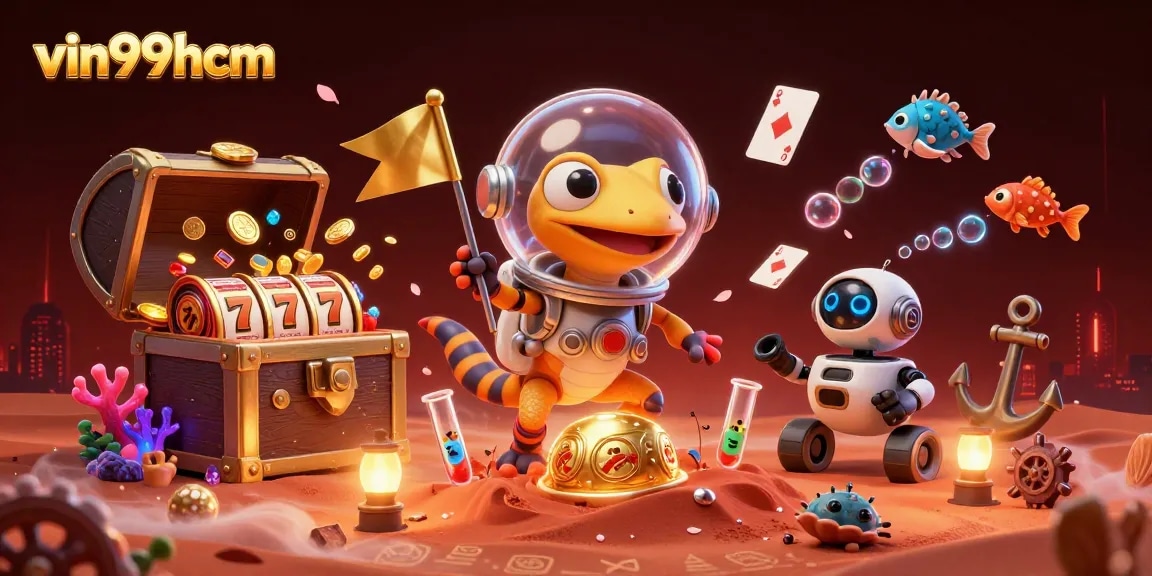 Experience winning moments at vin99hcm with vibrant slot machines and exciting casino themes in a thrilling Martian scene.