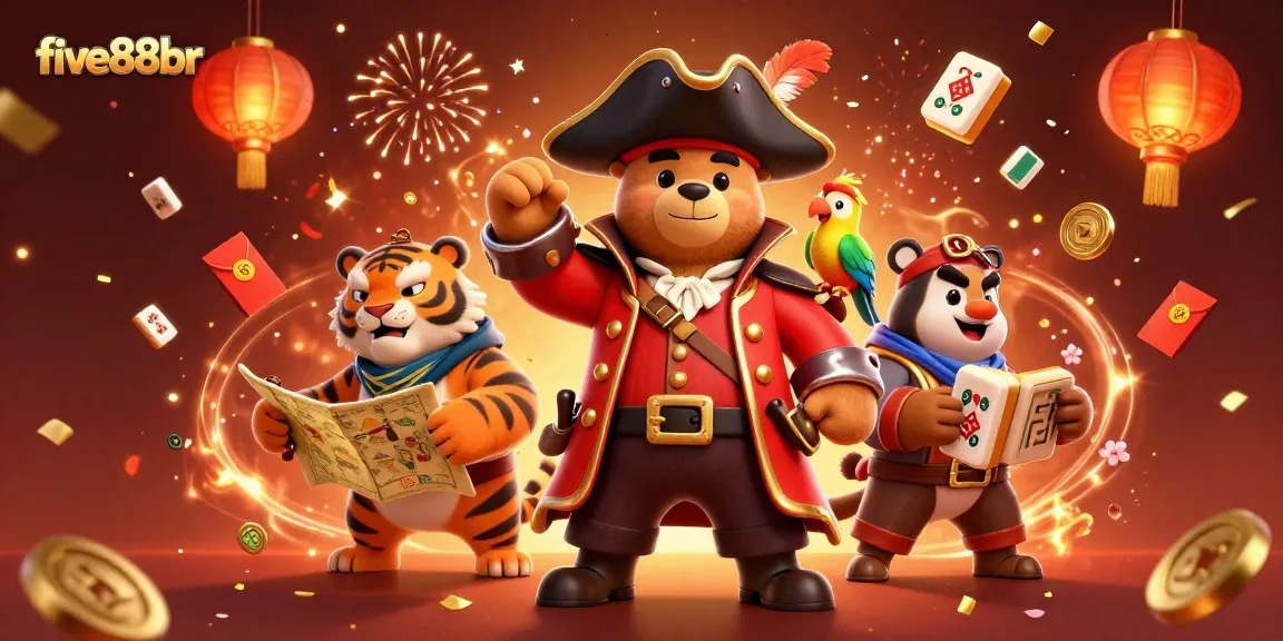Engage with five88br's exciting adventures featuring a pirate bear and treasure hunt.