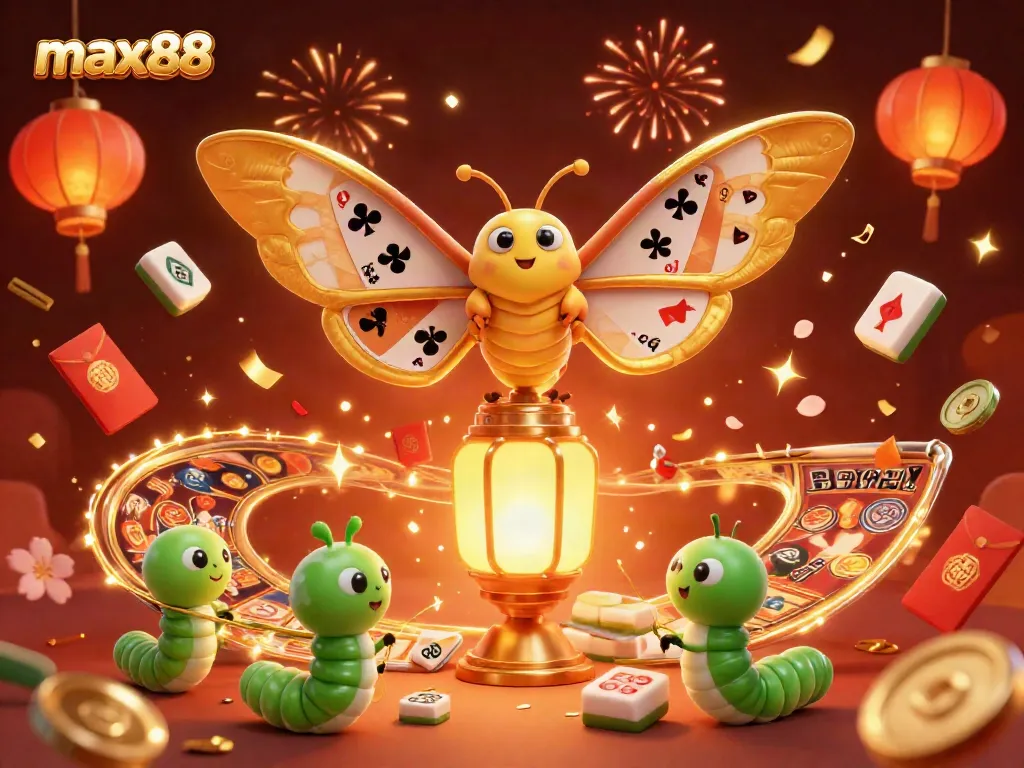 Experience engaging gameplay and vibrant casino scenes at max88, illustrated with captivating golden elements.