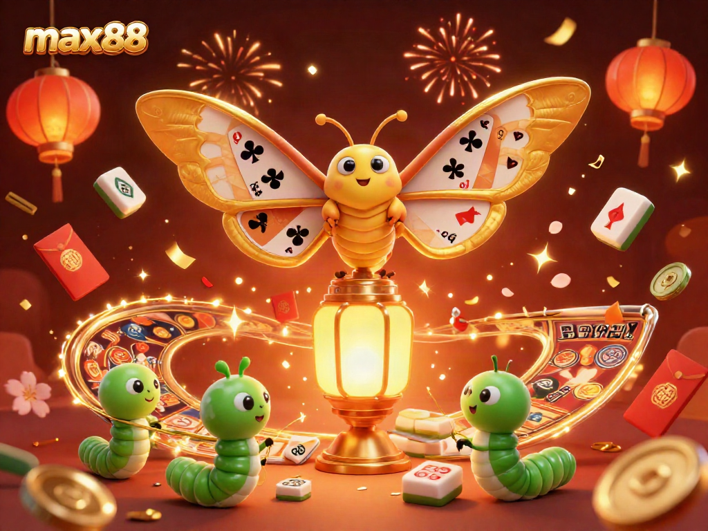 Experience engaging gameplay and vibrant casino scenes at max88, illustrated with captivating golden elements.