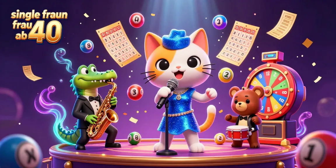 Engaging scene of 3D cartoon characters celebrating with lottery elements for single frauen ab 40.