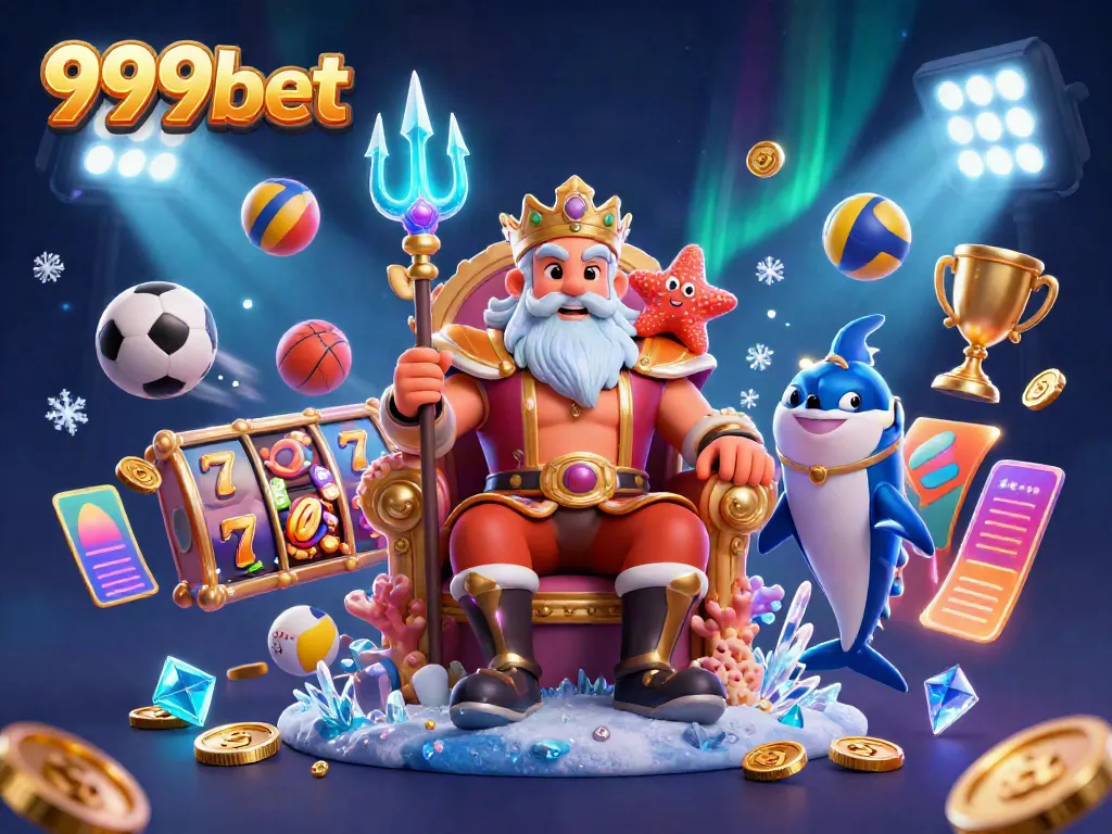 Engage with the exciting world of 999bet featuring King Neptune and dynamic gaming elements in a vibrant underwater scene.