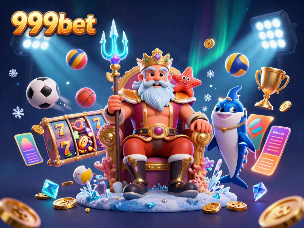 Engage with the exciting world of 999bet featuring King Neptune and dynamic gaming elements in a vibrant underwater scene.