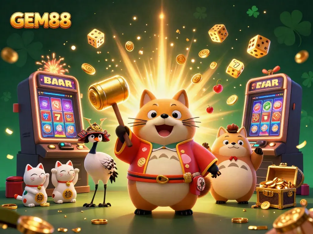 Experience jackpot thrills with GEM88, where cheerful characters and vibrant slot games come alive.