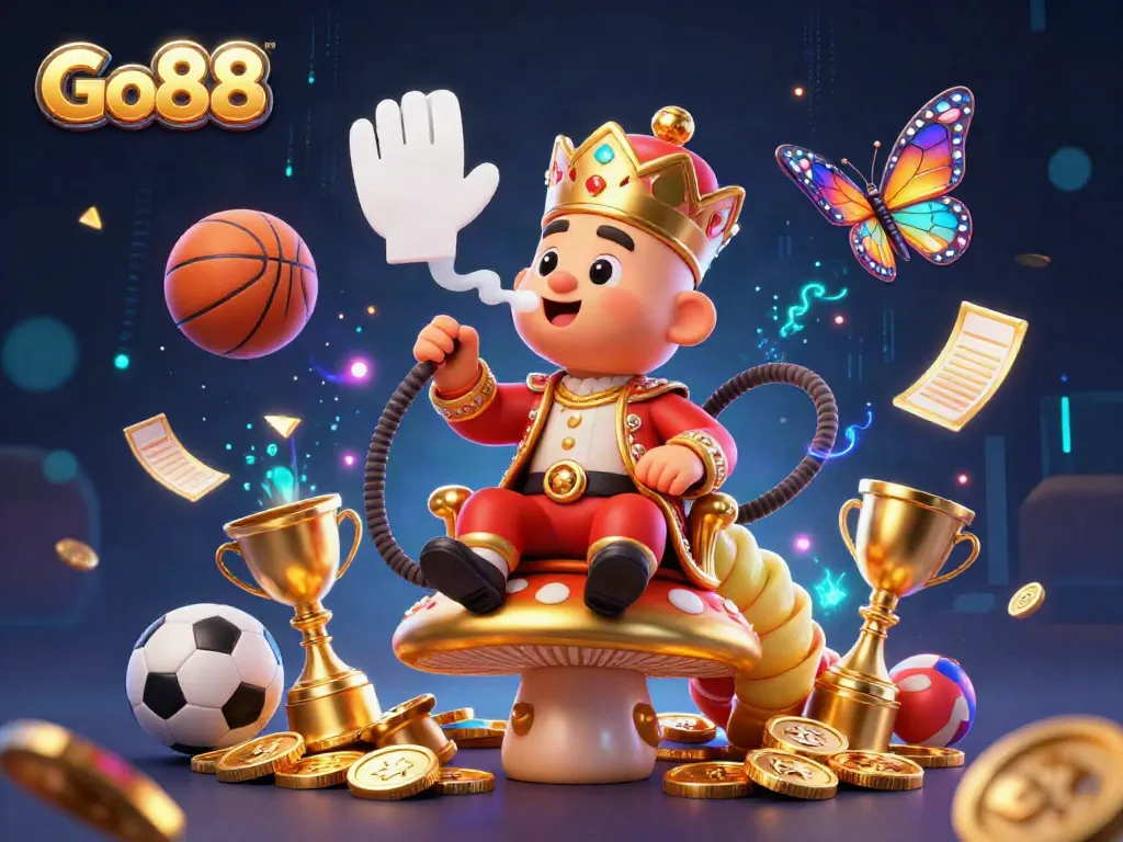 Experience thrilling gameplay at Go88 with a magical casino scene featuring vibrant gaming elements.