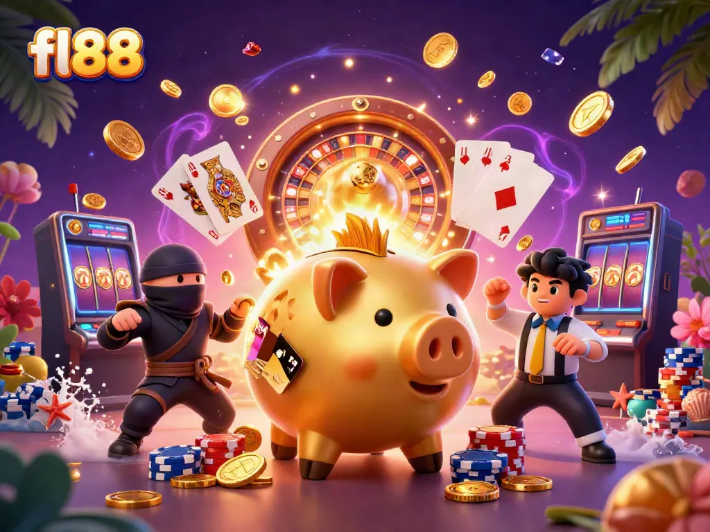 Experience thrilling gameplay at fl88's vibrant casino with 3D characters and dynamic gaming elements.