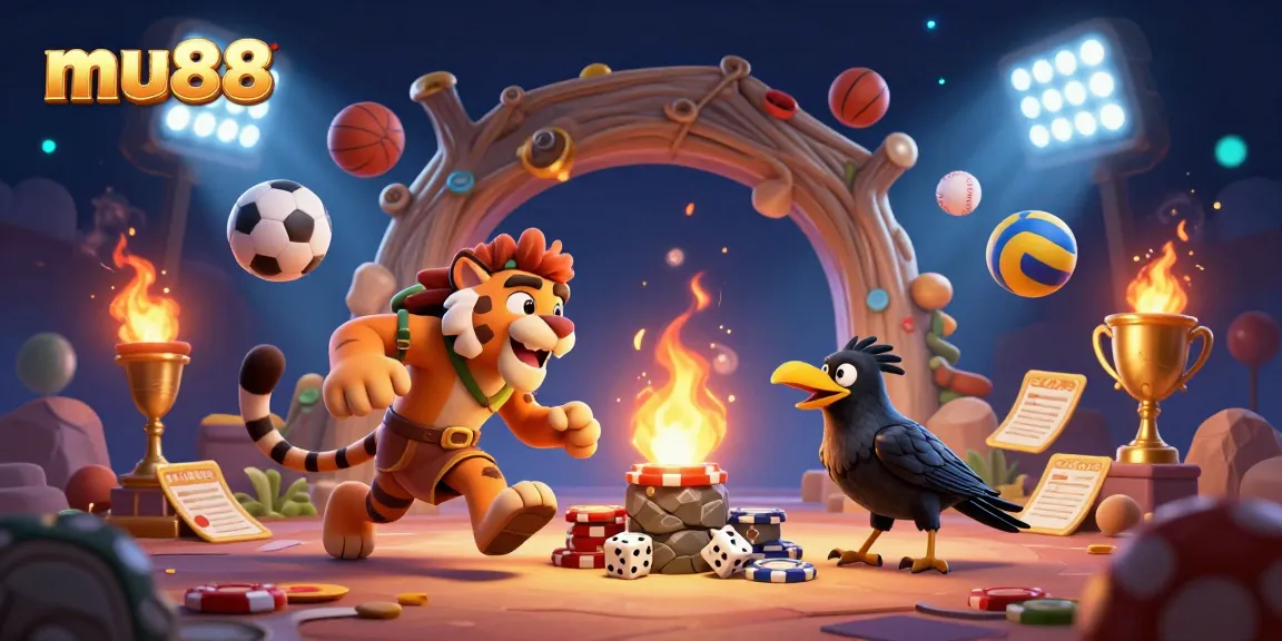Experience dynamic betting action with mu88 in a vibrant casino scene filled with games and excitement.