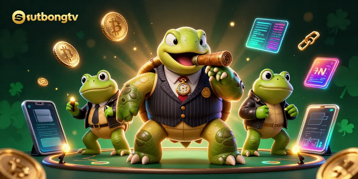 Experience satirical casino excitement with sutbongtv's 3D characters enjoying a vibrant gaming atmosphere.