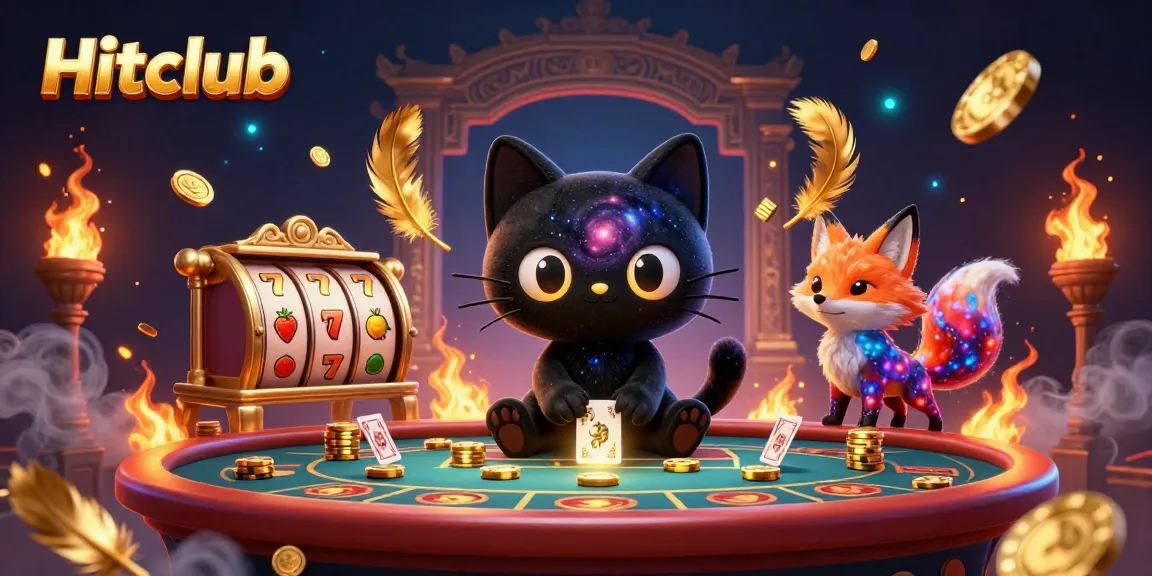 Experience thrilling wins at Hitclub with a captivating cosmic casino scene featuring vibrant characters.