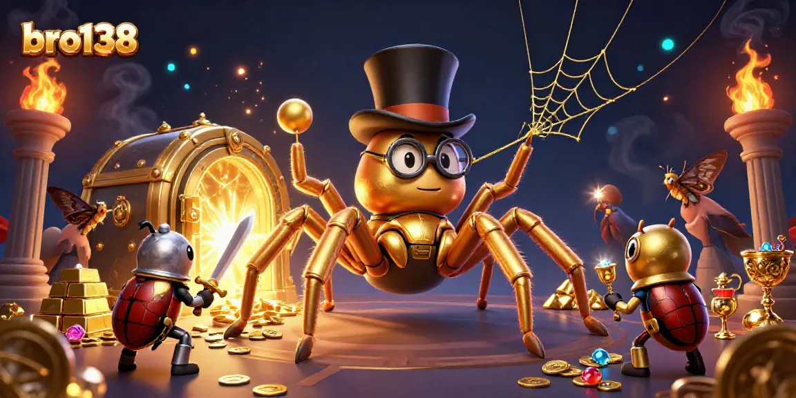 Engage in thrilling gameplay with bro138 amidst a colorful casino adventure featuring golden treasures.