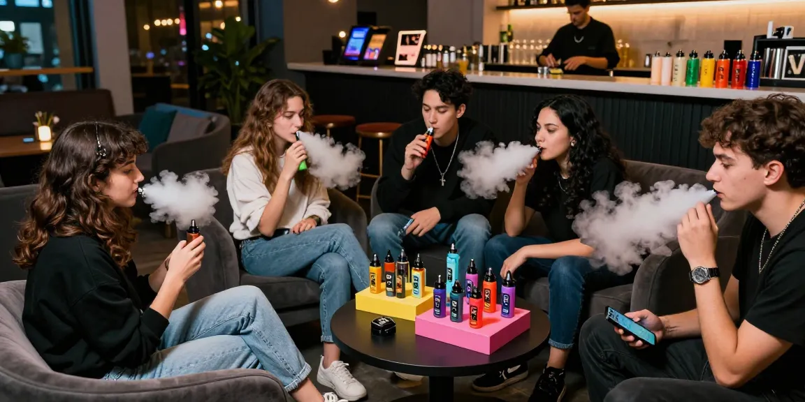 Erlebe die Vielfalt der RandM Vapes hier weiterlesen in einer modernen Vape Lounge mit Freunden.
