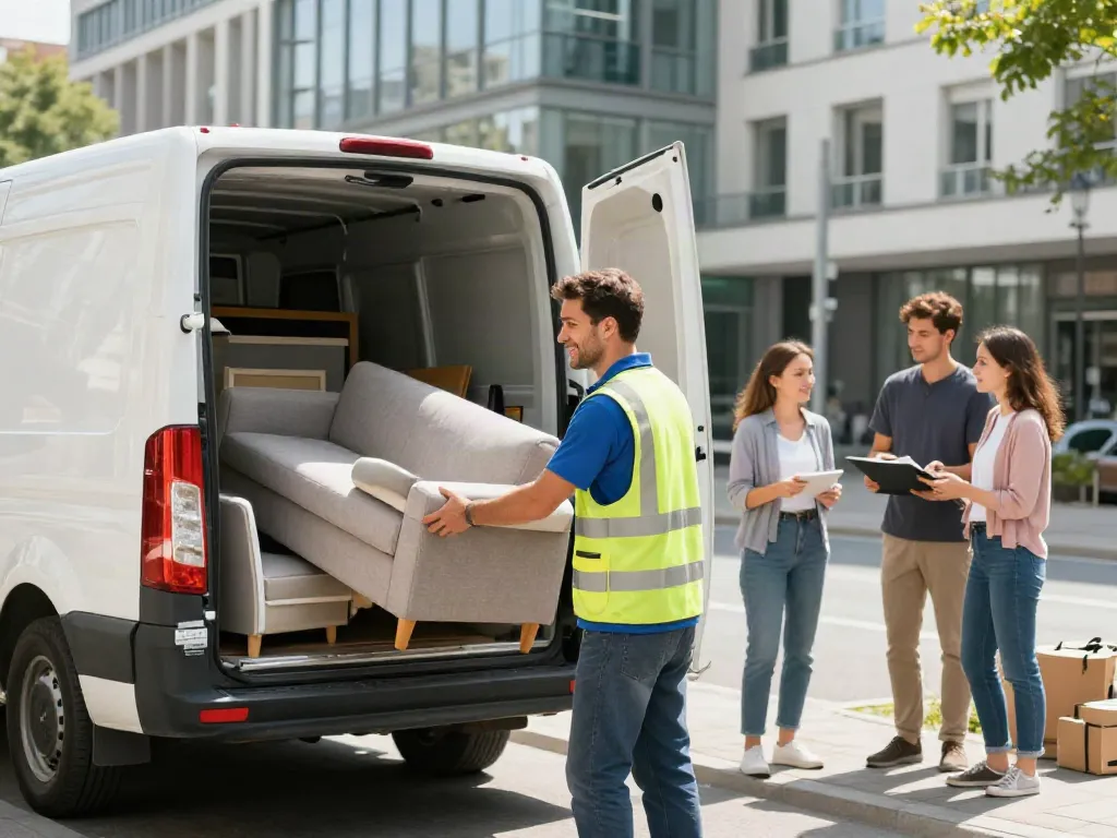 Sperrmüll Entrümpelung Berlin: Professioneller Service beim Entrümpeln von Haushaltsmüll in urbanem Umfeld.