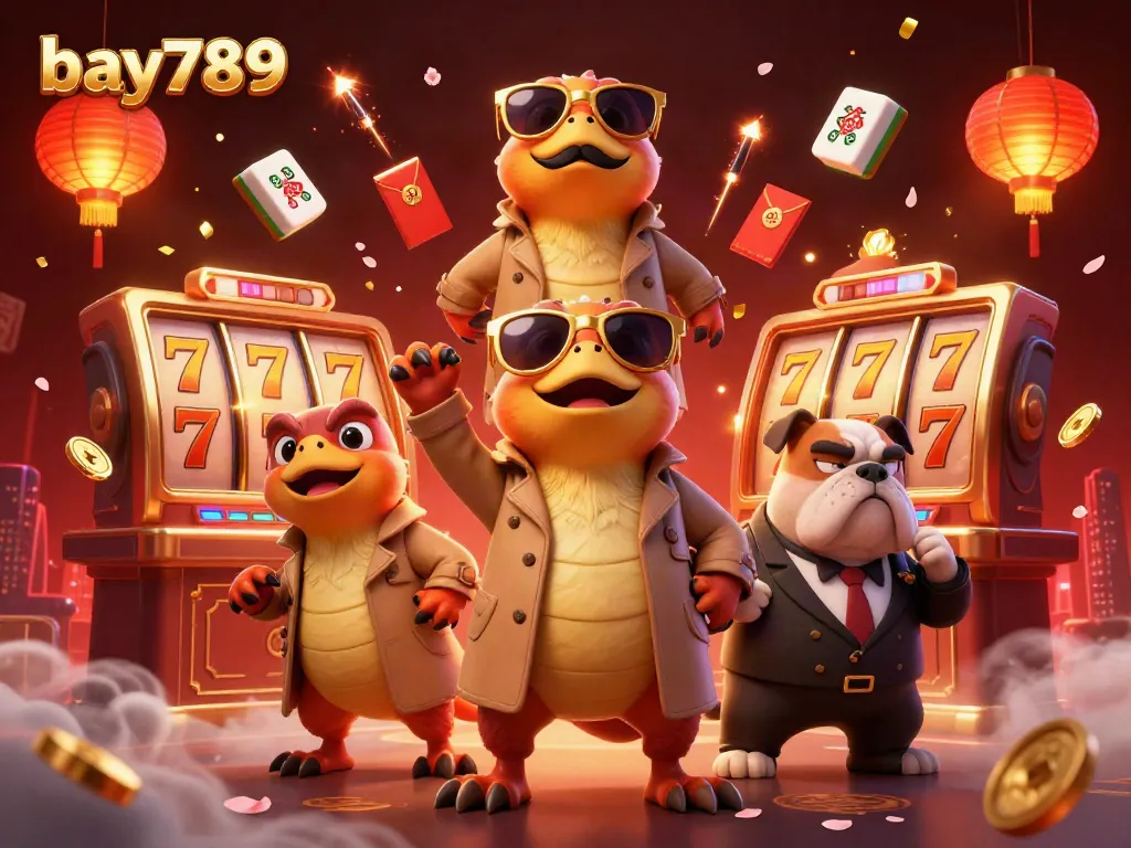 Experience bay789's exciting casino atmosphere with playful raptors in a trench coat and dazzling games.