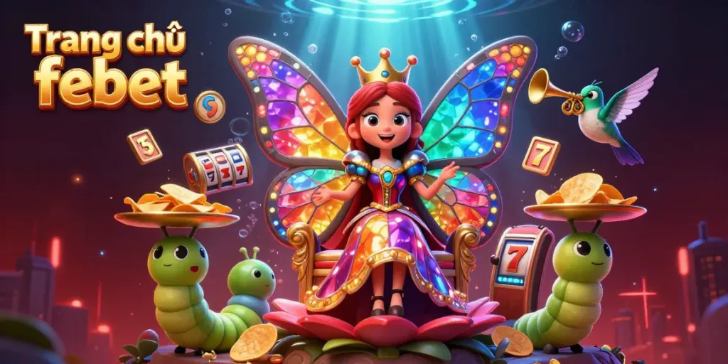 Win big with Trang chủ febet as the butterfly queen and treasures surround players in a vibrant online casino.