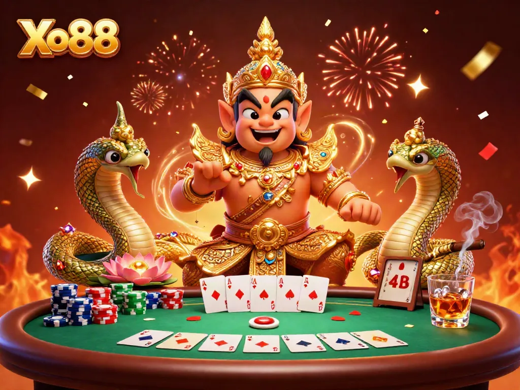 Experience thrilling gameplay at Xo88 with dynamic poker action and colorful casino elements.