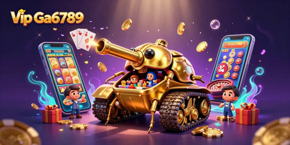 Experience exciting action at Vip Ga6789 with dynamic confetti cannons and a vibrant casino scene.