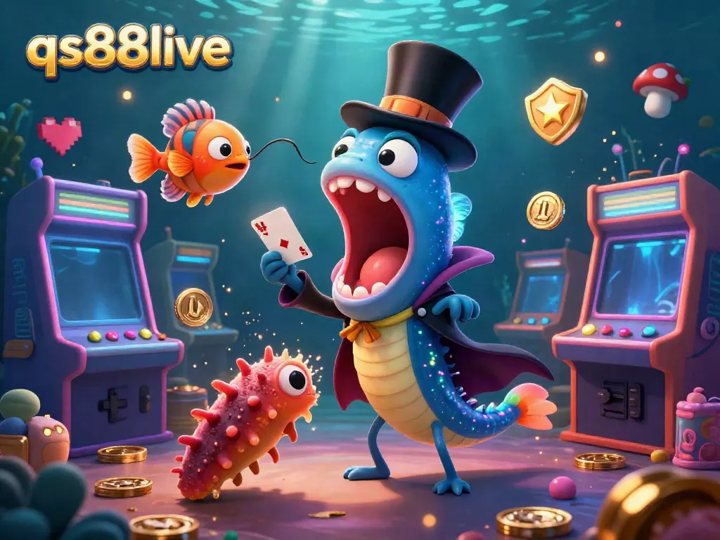 Experience thrilling games at qs88live with a magical underwater casino world, bursting with colorful characters and gaming elements.