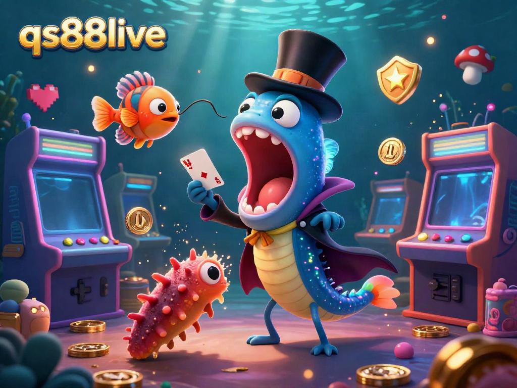Experience thrilling games at qs88live with a magical underwater casino world, bursting with colorful characters and gaming elements.