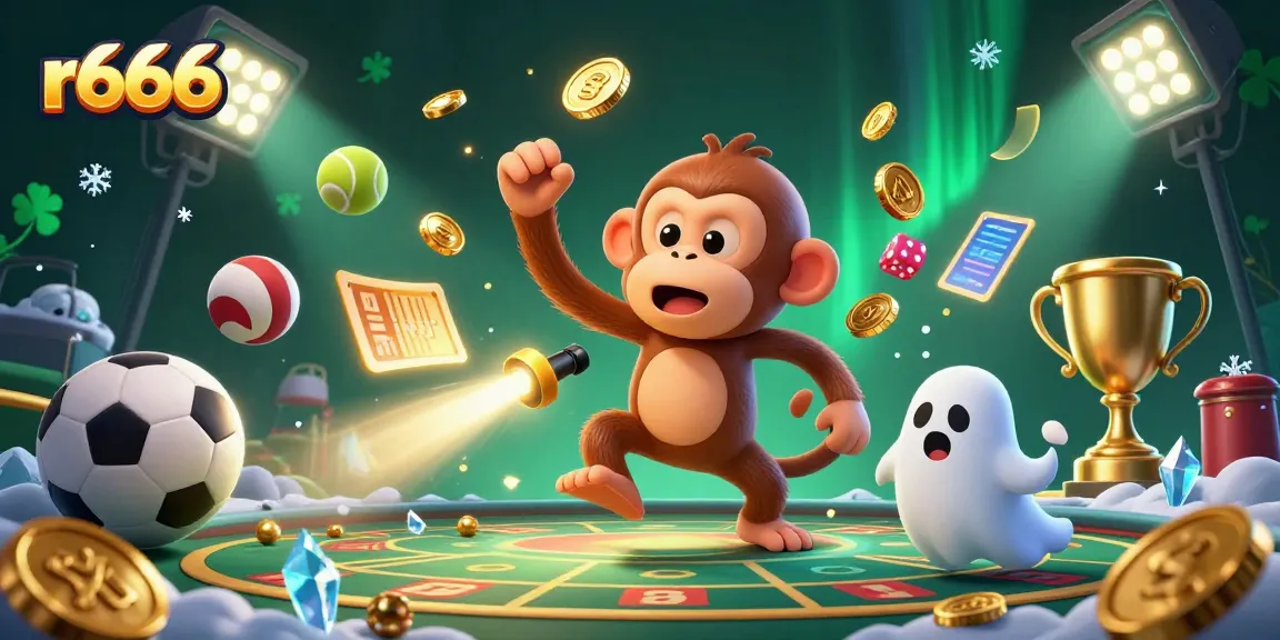 Experience thrilling r666 moments in an ultra-detailed haunted casino scene with lively gambling elements.
