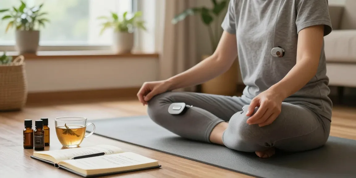 Vagusnervstimulation gerät testsieger used in a tranquil home setting, emphasizing relaxation and wellness.