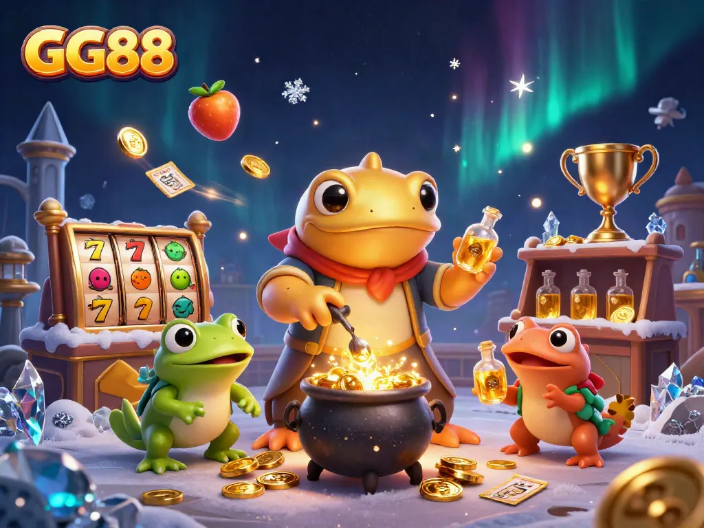 Engage with GG88 by winning big at the casino with vibrant slot reels and golden coins.