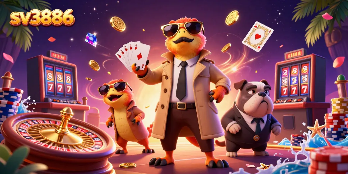 Spin the reels at sv3886 while cartoon raptors comically navigate a VIP casino entry challenge.