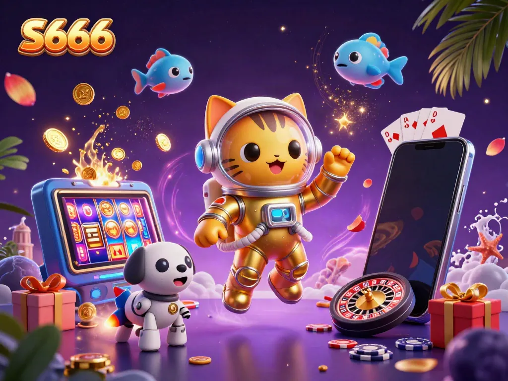 S666 offers an exciting gaming experience with vibrant 3D visuals and a space cat theme.