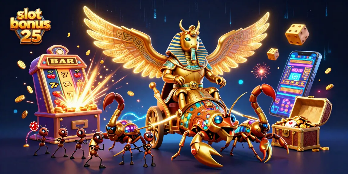 Engage with slot bonus 25 dynamically illustrated, showcasing exciting casino elements and rich detail.