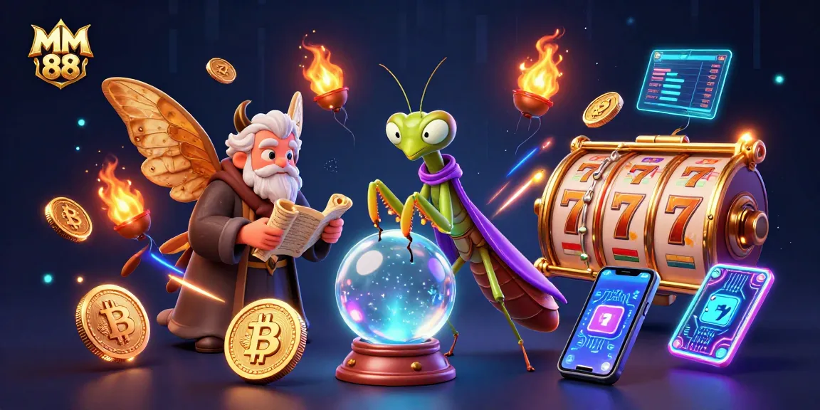 Engage with MM 88 slot games featuring dynamic jackpots and glowing cryptocurrency elements.