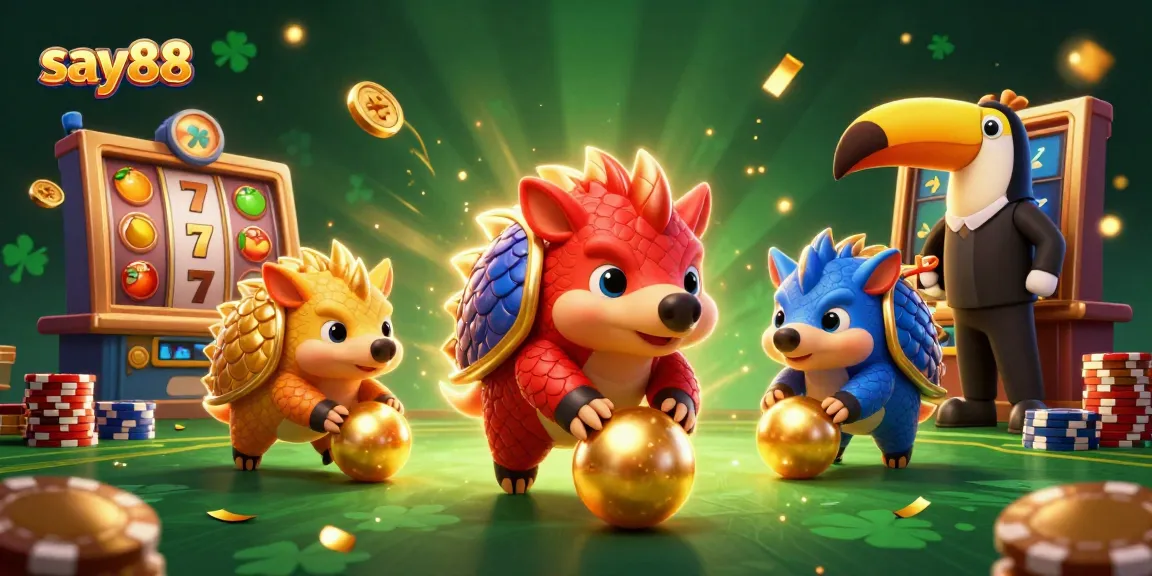 Experience the dynamic and vibrant gaming action at say88 with rival pangolins in an exciting slots scene.