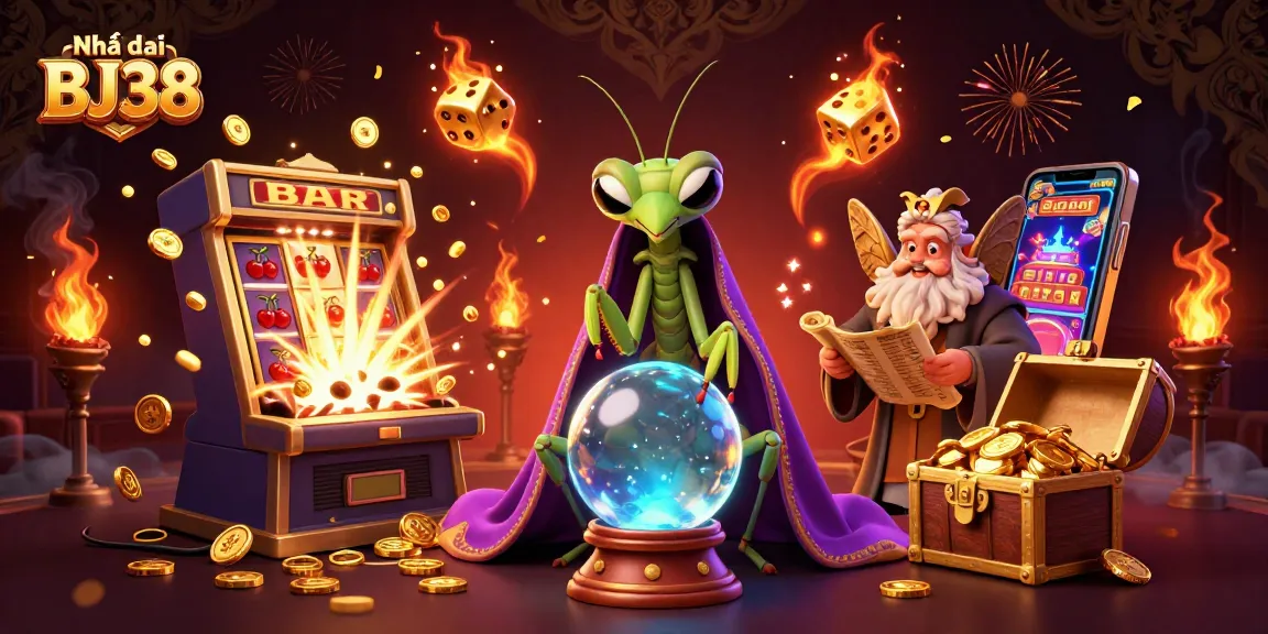 Engage with Nhà cái BJ38's vibrant casino scene, showcasing fortune, luck, and winnings.