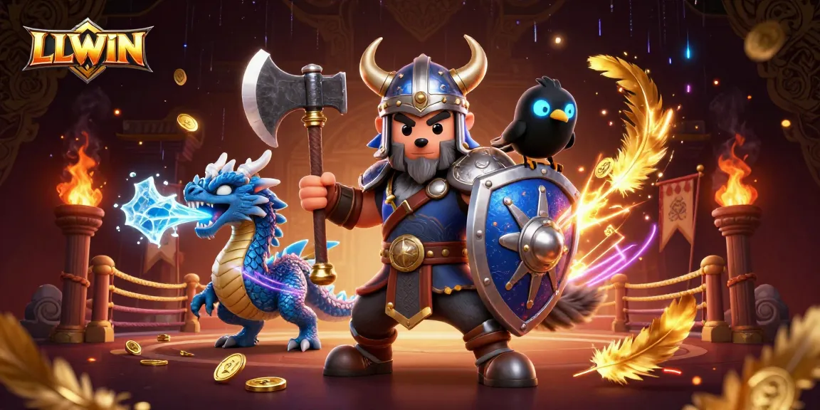 Engage with LLWIN's immersive Viking-themed casino experience amidst stunning visual elements.