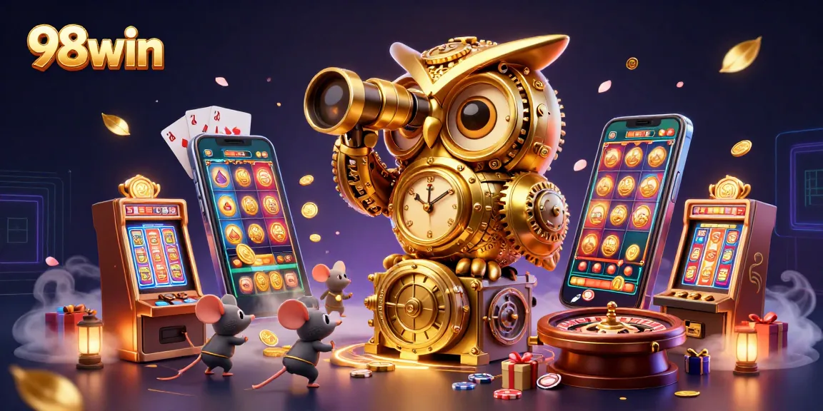 Experience thrilling gaming action across 98win's vibrant casino with captivating elements of excitement and fortune.