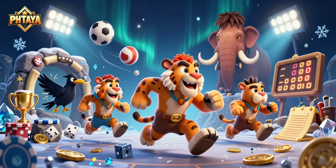 PHTAYA delivers thrilling gameplay with a cartoon caveman duo in a dynamic casino scene