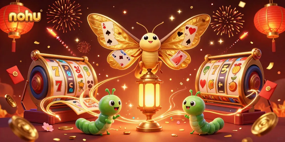 Nohu jackpots are spinning with golden slot reels and vibrant casino scenes.