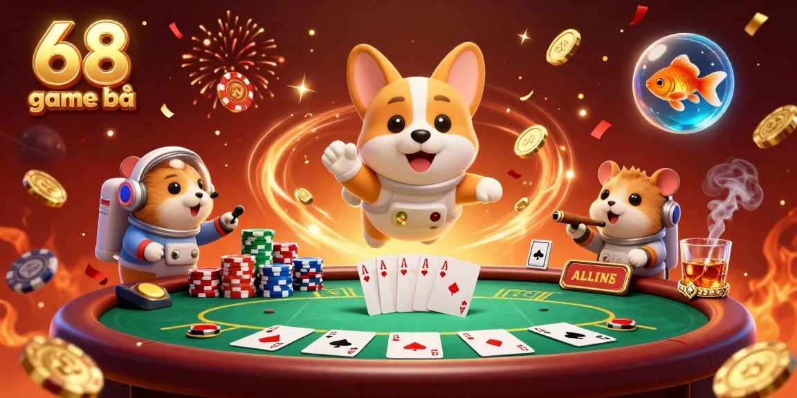 Engage in thrilling gameplay at 68 game bài, witnessing a vibrant animated casino scene with exciting game elements.