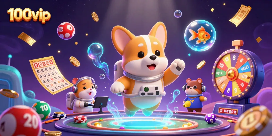 Experience thrilling gaming with 100vip in a vibrant space station casino scene featuring unique characters and dynamic elements.