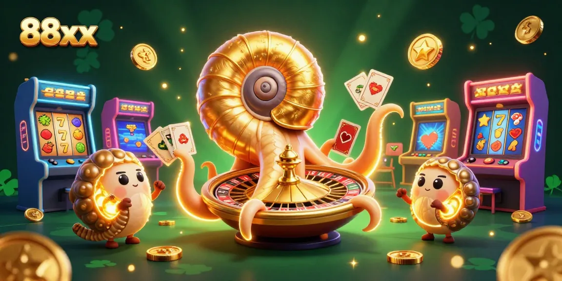 Spin reels with 88xx at an immersive casino scene featuring vibrant game elements and golden light.