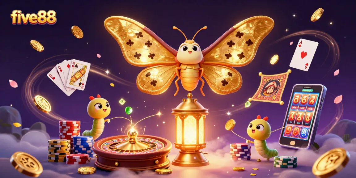 Experience thrilling gameplay with five88 amidst golden treasures and vibrant casino scenes.