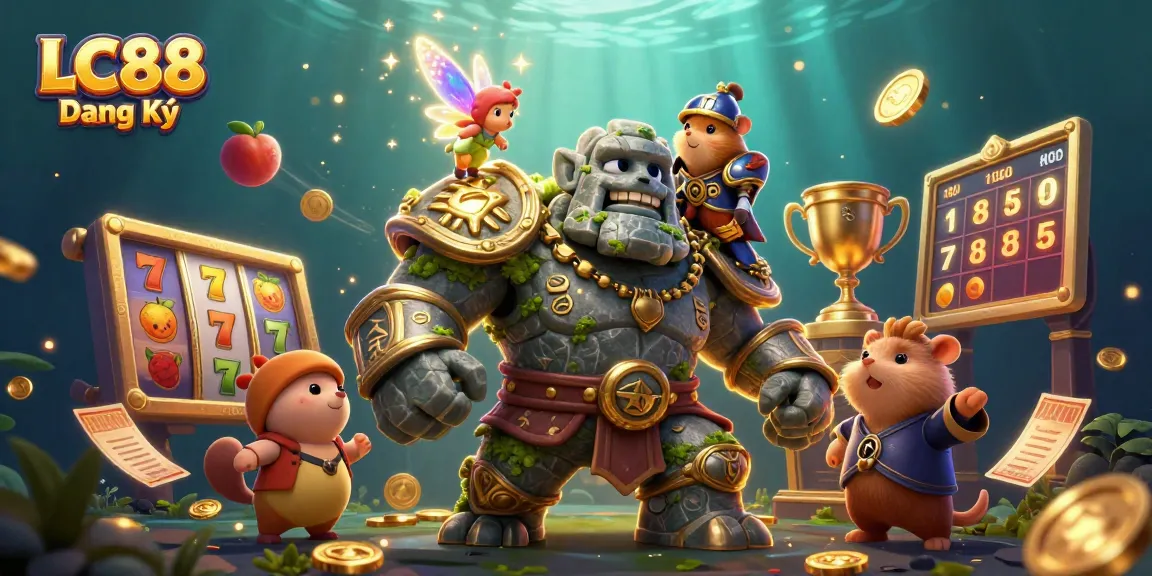 Experience dynamic gaming excitement with LC88 Đăng Ký, featuring vibrant slot elements and enchanting characters.