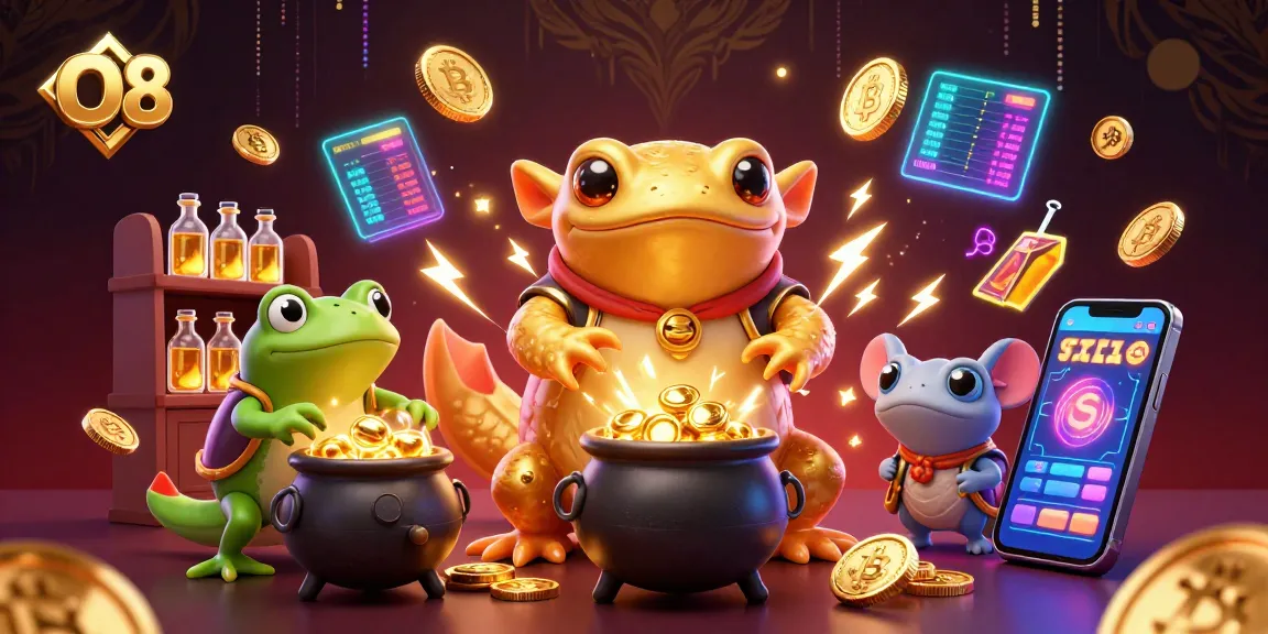 Experience the excitement of O8 with a golden salamander alchemist in a vibrant casino scene.