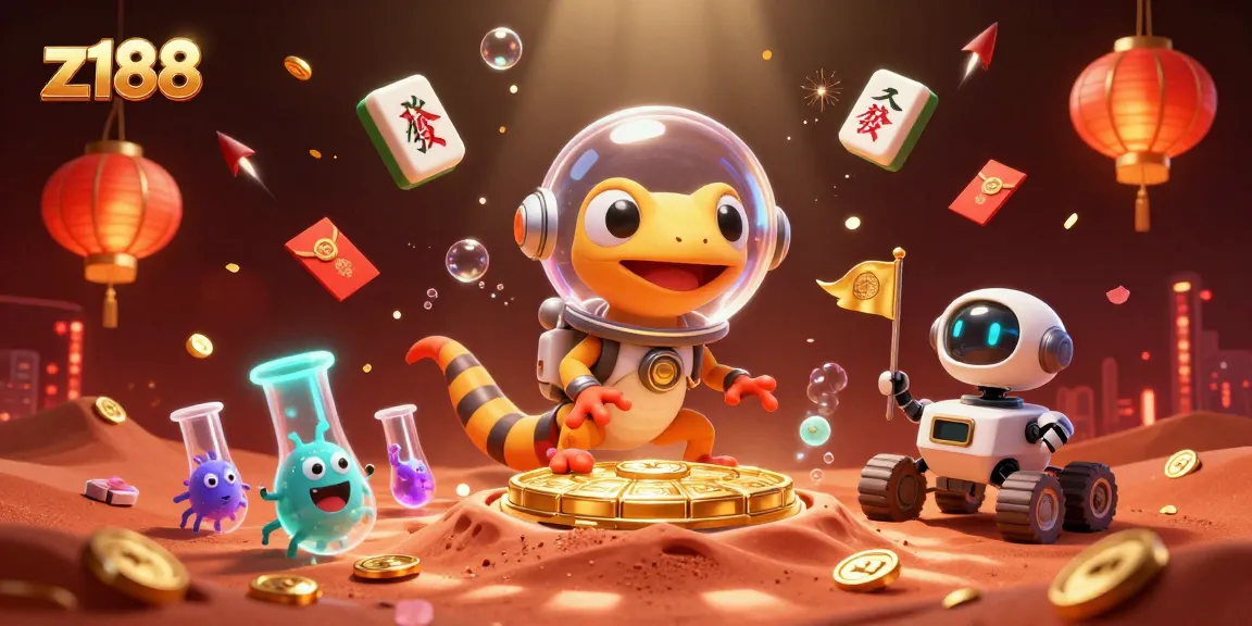 Experience z188's Martian casino adventure with vibrant game elements and energetic characters.