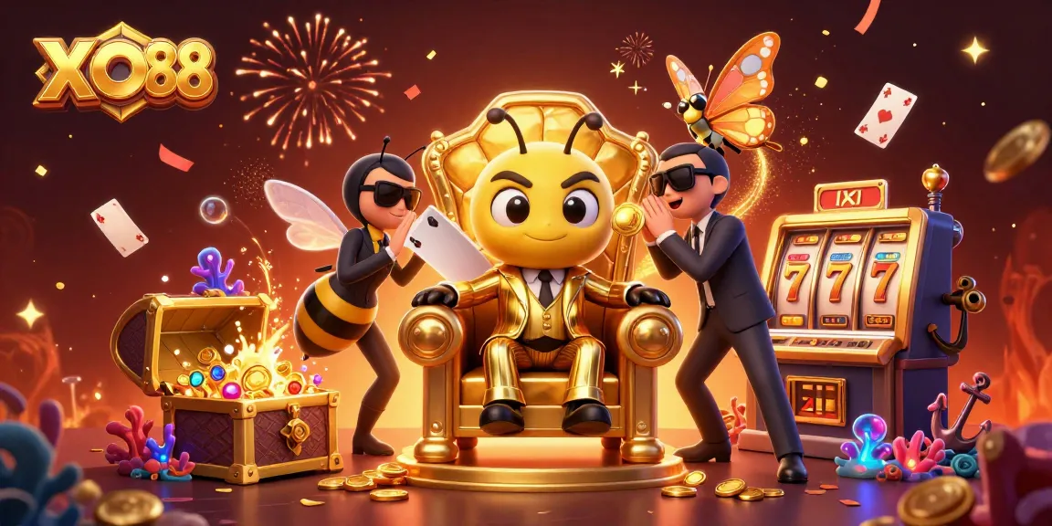 Win big with XO88's thrilling casino games featuring vibrant characters and gold treasures!