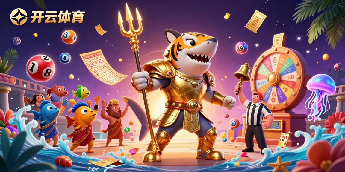Get ready to win with 开云体育 in a dynamic underwater casino scene featuring vibrant lottery elements.