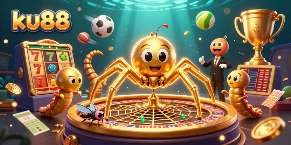 Engage with ku88's thrilling slots and roulette scene featuring vibrant characters and dynamic elements.